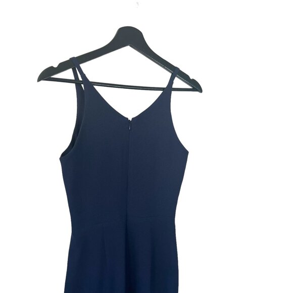 Dress the Population Anita Navy Plunging V Neck Sleeveless Midi Sheath Dress XS - Picture 5 of 12